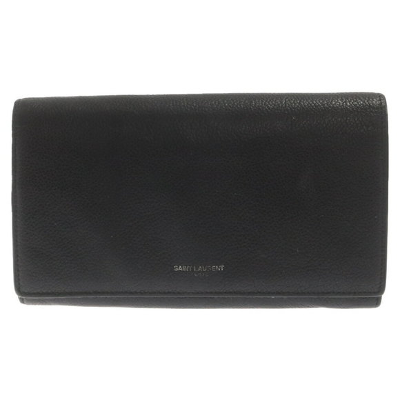SAINT LAURENT PARIS Leather Long Wallet Black - Picture 1 of 5